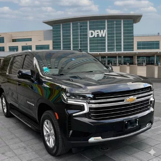 BLACK SUV AT DFW DALLAS AIRPORT