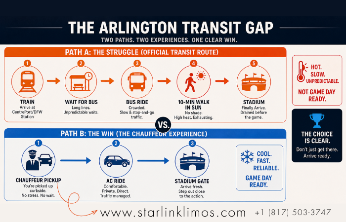 The Arlington Transit Gap explain with two option which is best for travelers during FIFA world cup 2026.