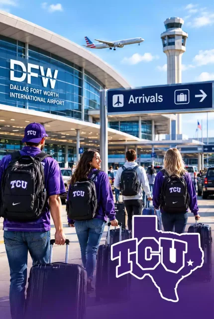 airport arrivals for tcu students